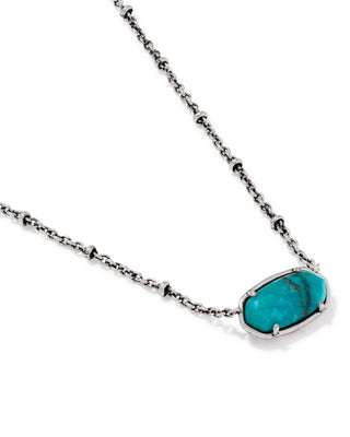 Kendra Scott Jewelry - Necklaces Tiger Striped Elisa Vintage Silver Short Pendant Blue Marble