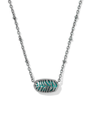 Kendra Scott Jewelry - Necklaces Tiger Striped Elisa Vintage Silver Short Pendant Blue Marble