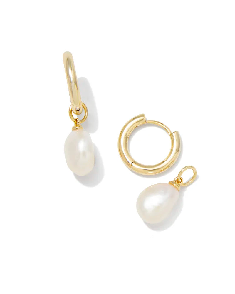 Willa Pearl Huggie Earrings Gold or Silver