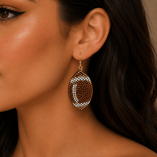 Kenze Penne, Inc. Jewelry - Earrings Rhinestone Football Earrings
