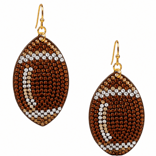 Kenze Penne, Inc. Jewelry - Earrings Rhinestone Football Earrings