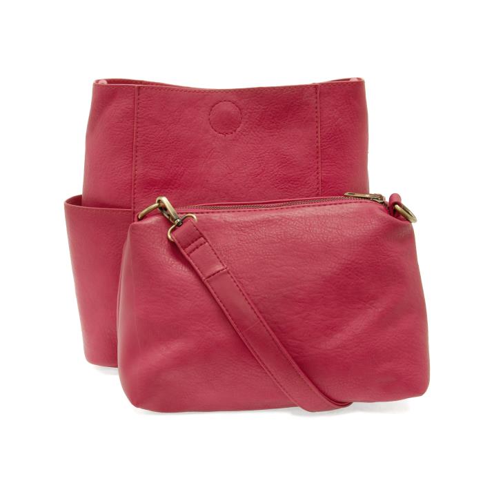 Kayleigh Side Pocket Bucket Bag Ruby Pink