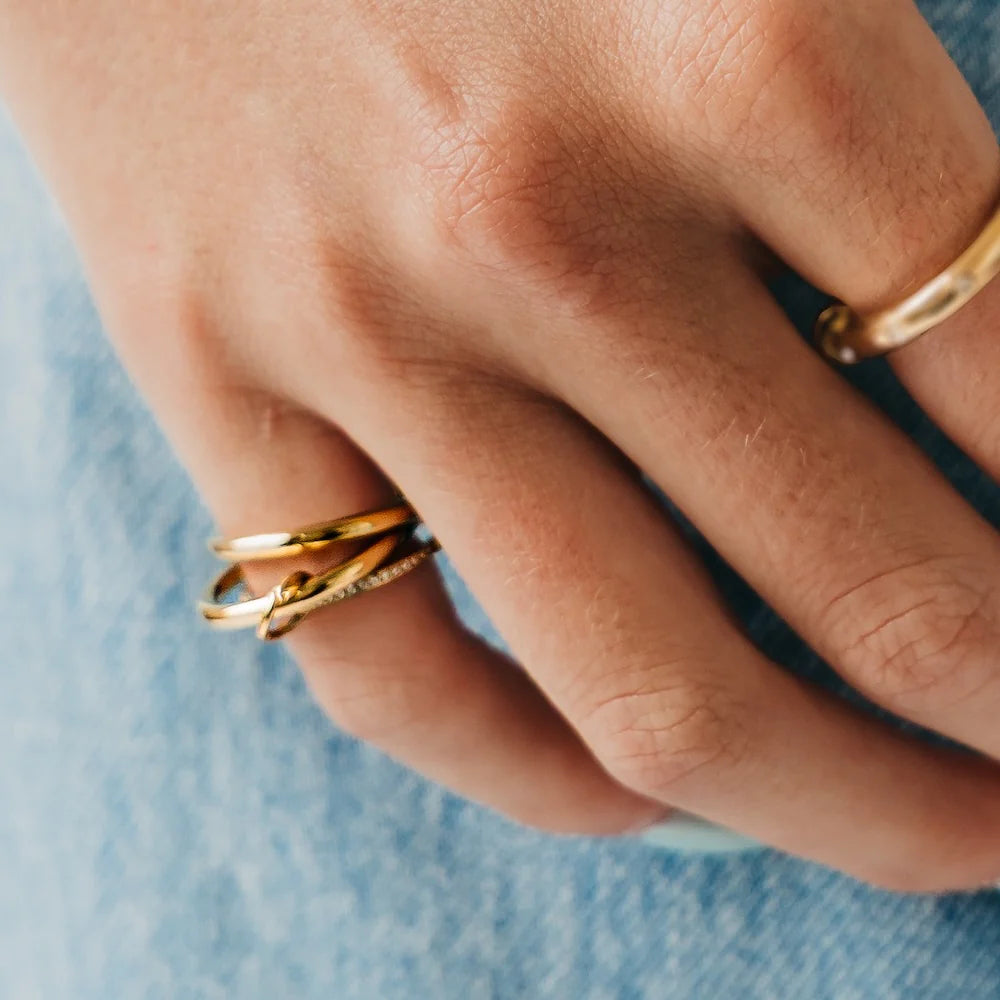 Layered in Diamonds Ring Gold