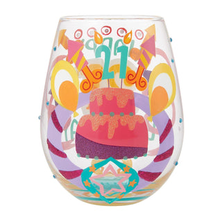Lolita Glasses Home - Drinkware Lolita Stemless Wine Glasses Happy 21st Birthday