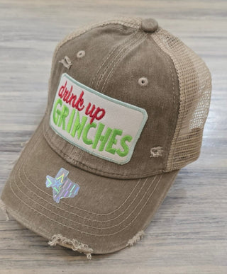 Lucky Girl Accessories - Hats drink up GRINCHES Baseball Hat