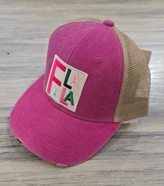 Lucky Girl Accessories - Hats Fa La La Trucker Baseball Hat Fuchsia