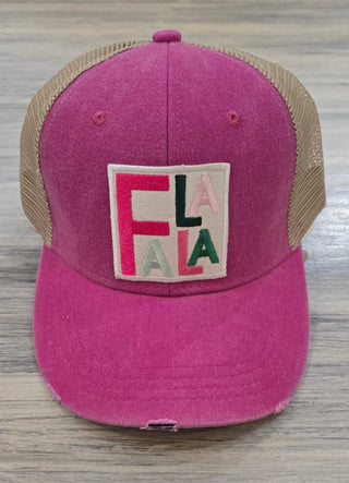 Lucky Girl Accessories - Hats Fa La La Trucker Baseball Hat Fuchsia