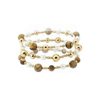 Meghan Browne Style Jewelry - Bracelets Greta Multi Strand Stretch Bracelets w/Jasper