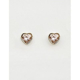Meghan Browne Style Jewelry - Earrings Gold Heart Pink Stone Stud Earrings Silver or Gold