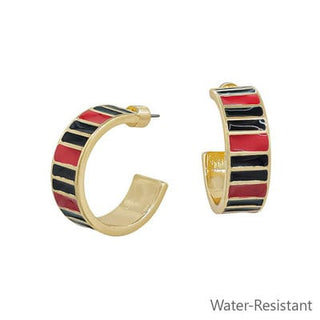 Meghan Browne Style Jewelry - Earrings Rody Red/Black Hoops