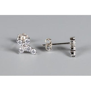 Meghan Browne Style Jewelry - Earrings Silver Thomas Cross Rhinestone Stud Earrings in Silver or Gold