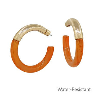 Meghan Browne Style Jewelry - Earrings Teo Orange & Gold Hoop Earrings