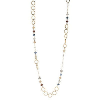 Meghan Browne Style Jewelry - Necklaces Bryn Long Necklace w/Stationed Dark Multi Color Stones