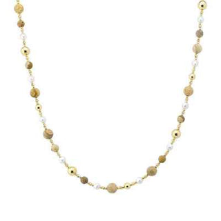 Meghan Browne Style Jewelry - Necklaces Cap Jasper & Pearl Beaded Necklace
