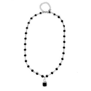 Meghan Browne Style Jewelry - Necklaces Cedar Silver & Black Necklace