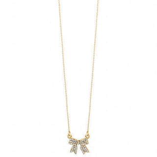 Meghan Browne Style Jewelry - Necklaces Gold Dora Bow Crystal Necklace Gold or Silver