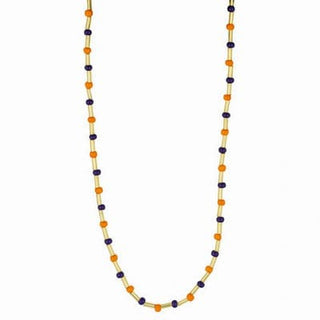 Meghan Browne Style Jewelry - Necklaces Orange & Blue Beaded Choker Necklace