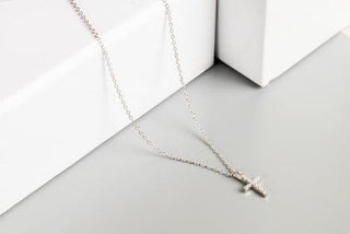 Meghan Browne Style Jewelry - Necklaces Sterling Silver Aime Cross Necklace Gold or Silver