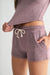 Mono b Loungewear- Sleepwear - Bottoms Brushed Hacci Lounge Shorts Dark Plum