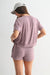 Mono b Loungewear- Sleepwear - Tops Brushed Hacci Dolman Short Sleeve Top Dark Plum