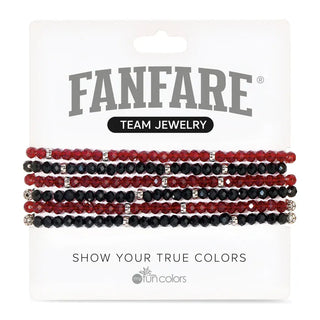 My Fun Colors Jewelry - Bracelets Fanfare Stretch Bracelet Ruby & Black