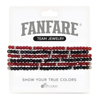 My Fun Colors Jewelry - Bracelets Fanfare Stretch Bracelet Ruby & Black