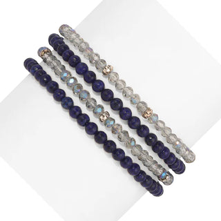 My Fun Colors Jewelry - Bracelets Lapis Lazuli Mini Gemstone & Crystal Bracelet Set