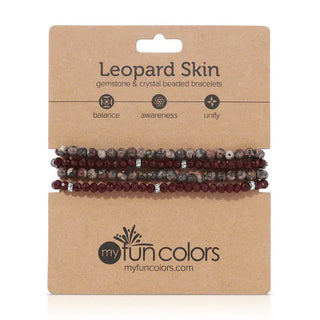 My Fun Colors Jewelry - Bracelets Leopard Skin Mini Gemstone & Crystal Bracelet Set