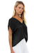Naked Zebra Tops - Blouse V-Neck Drop Sleeve Top Black