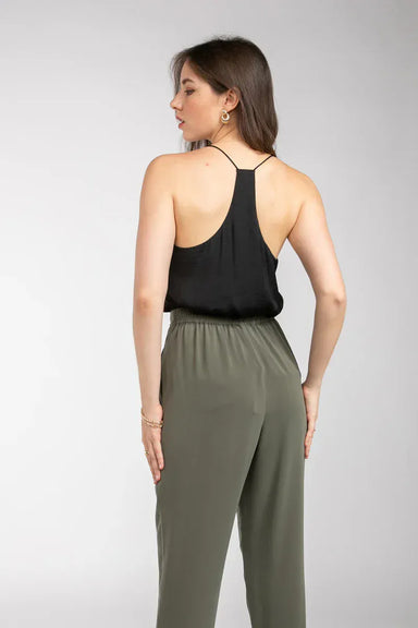 Naked Zebra Tops - Camisole Racer Back Satin Camisole Black