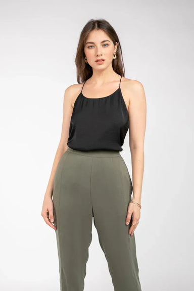 Naked Zebra Tops - Camisole Sm Racer Back Satin Camisole Black