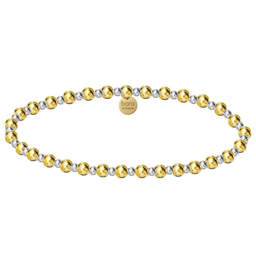 Nicole Two-Tone Stretchy Bracelet Gold/Silver