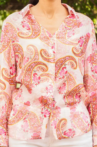 Paparazzi Tops - Blouse Print Voile Long Sleeve Shirt