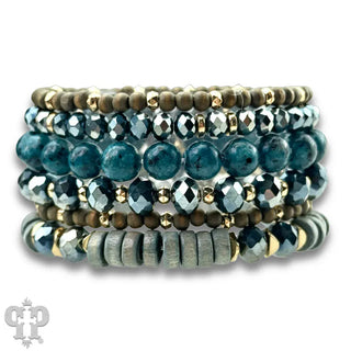 Pink Panache Jewelry - Bracelets Artsy Stone and Clay Bead Bracelet Set