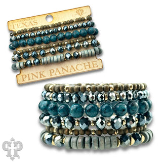 Pink Panache Jewelry - Bracelets Artsy Stone and Clay Bead Bracelet Set