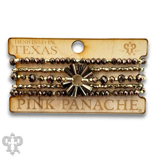 Pink Panache Jewelry - Bracelets Bronze Mixed Bead Bracelet Set