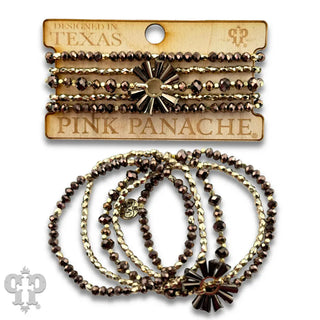 Pink Panache Jewelry - Bracelets Bronze Mixed Bead Bracelet Set