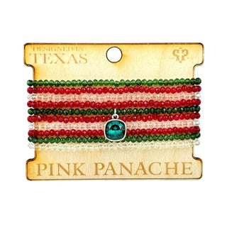 Pink Panache Jewelry - Bracelets Faceted small bead bracelet set with Austrian crystal