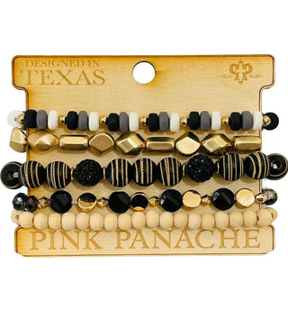 Pink Panache Jewelry - Bracelets Multi-Strand Variety Shape Bead Bracelet Stack