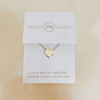 Pretty Simple Jewelry - Necklaces Sweet Heart Gift Necklace Sister Gold or Silver