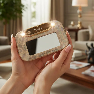 PurseN Home - Travel Lighted Mirror Case Glimmer Leopard