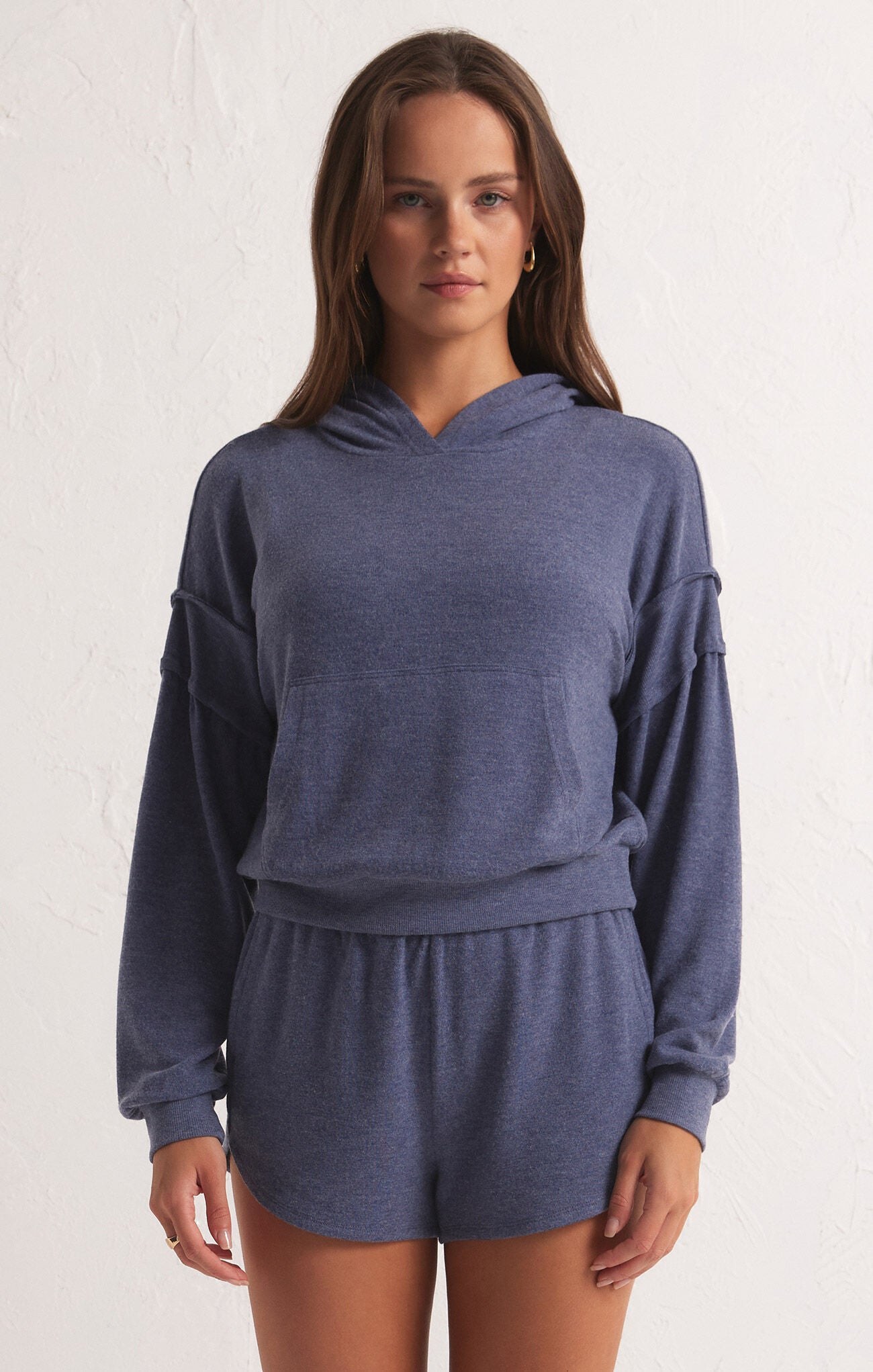 Chilly Night Cozy Hoodie Dusty Navy