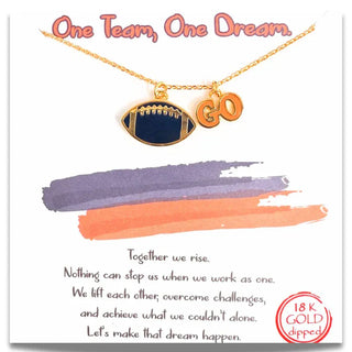 Queens Designs Jewelry - Necklaces Football Gameday Necklace Orange/Navy