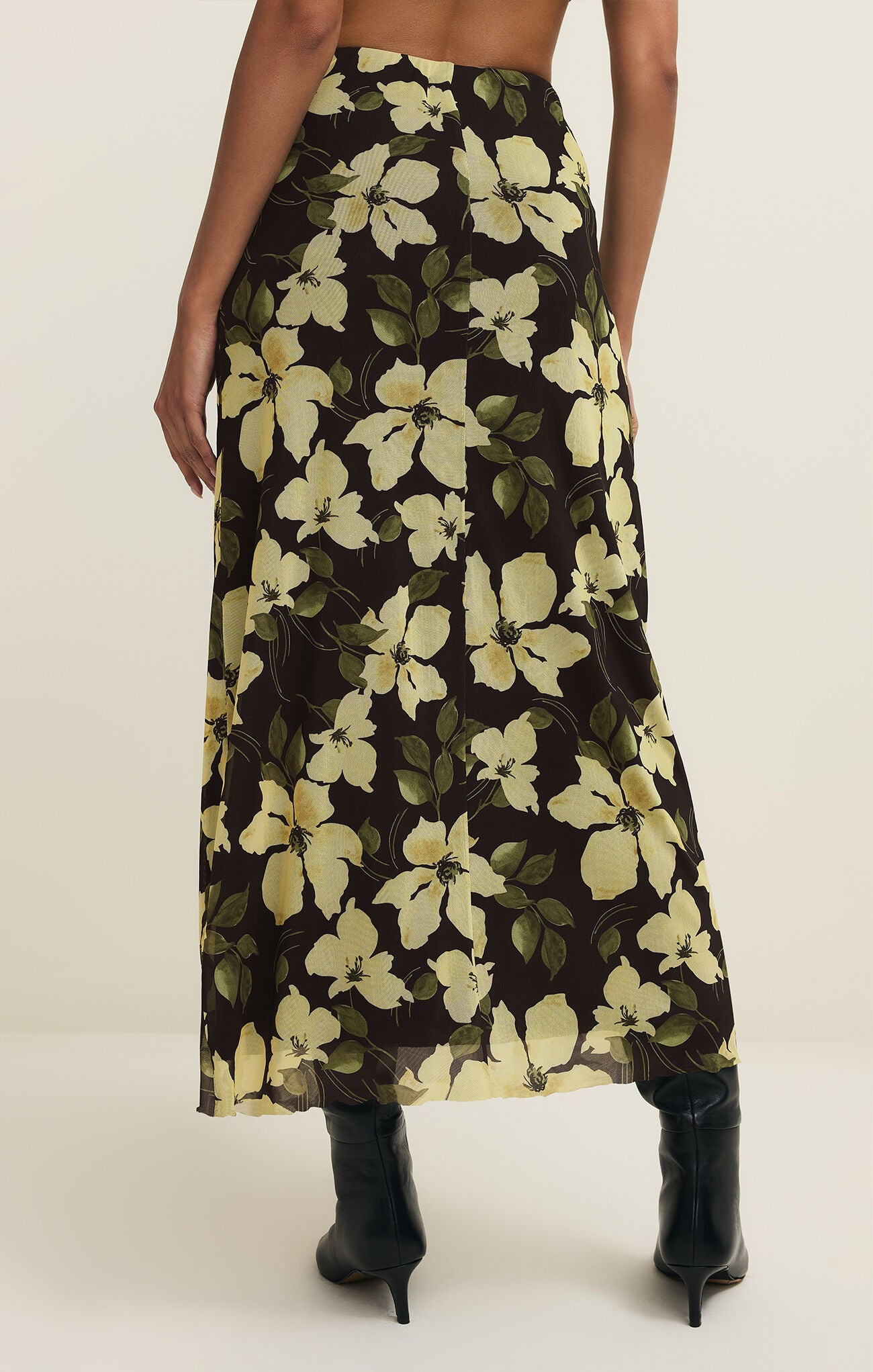Eda Ren Floral Mesh Midi Skirt Sunnyside