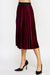 See And Be Seen Bottoms - Skirts Final Sale Velvet Pleats Skirt Burgundy