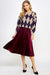 See And Be Seen Bottoms - Skirts Final Sale Velvet Pleats Skirt Burgundy
