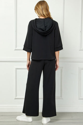 See And Be Seen Loungewear- Sleepwear - Tops Very Soft Hooded Top w/Satin Tie Detail