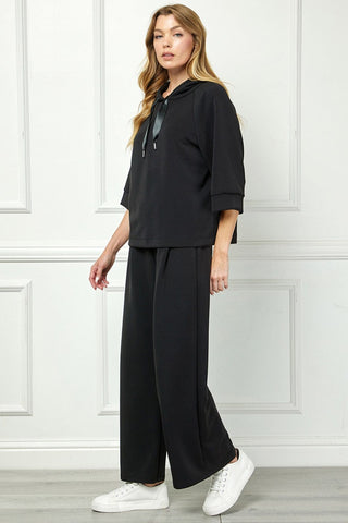 See And Be Seen Loungewear- Sleepwear - Tops Very Soft Hooded Top w/Satin Tie Detail
