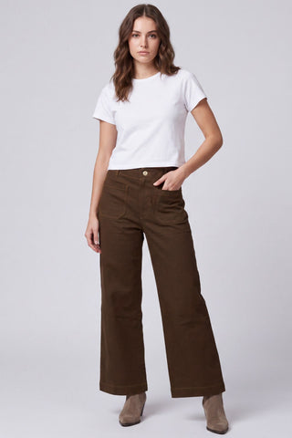 She + Sky Bottoms - Pants Sm Washed Stretch Pants w/Front Pockets