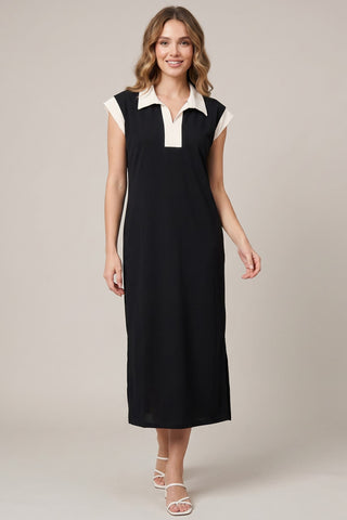 She + Sky Dresses Sm Drop Shoulder Midi Dress w/Pockets
